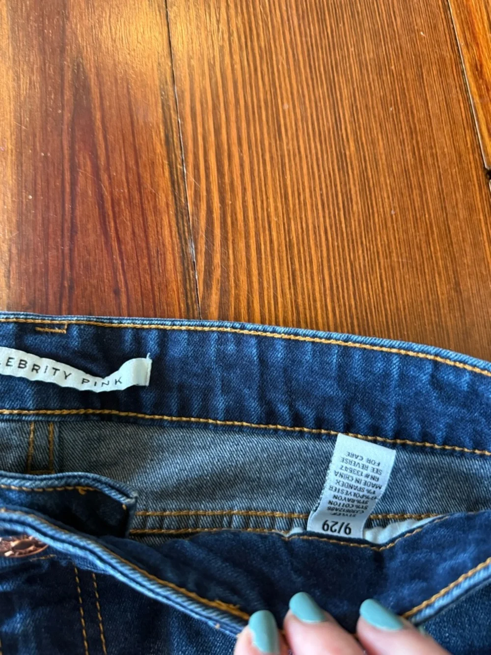 Celebrity Pink Dark Wash Denim Shorts - Picture 3 of 3